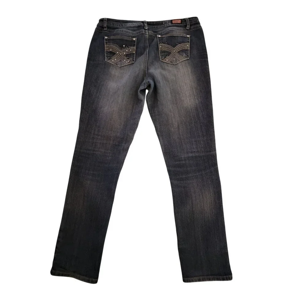 Earl Jean Womens Bootcut Embellished Jeans Size 14 - Picture 3 of 9